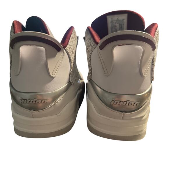 Nike Air Jordan Dub Zero White Cherry Wood Red Flint Grey, Size 9 - Picture 5 of 13